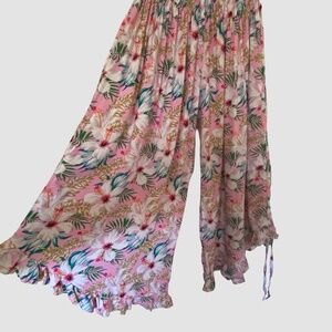 Chantique Hawaii Tropical Floral Wide Leg Ruffle Hem Beachwear - Sz S/M/L